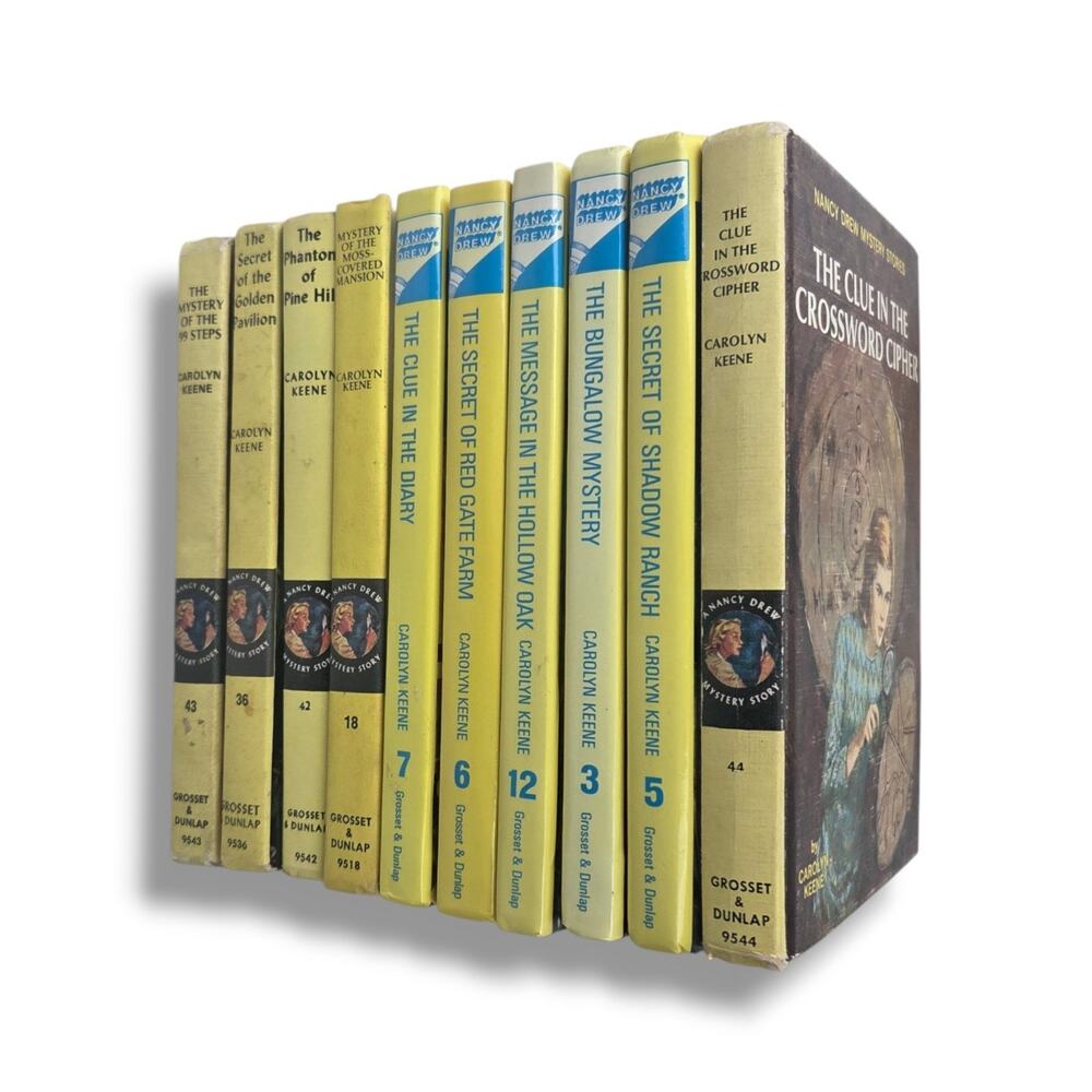 Nancy Drew Hardcover Book 10 Lot Carolyn Keene Mystery Series Vintage Suspense